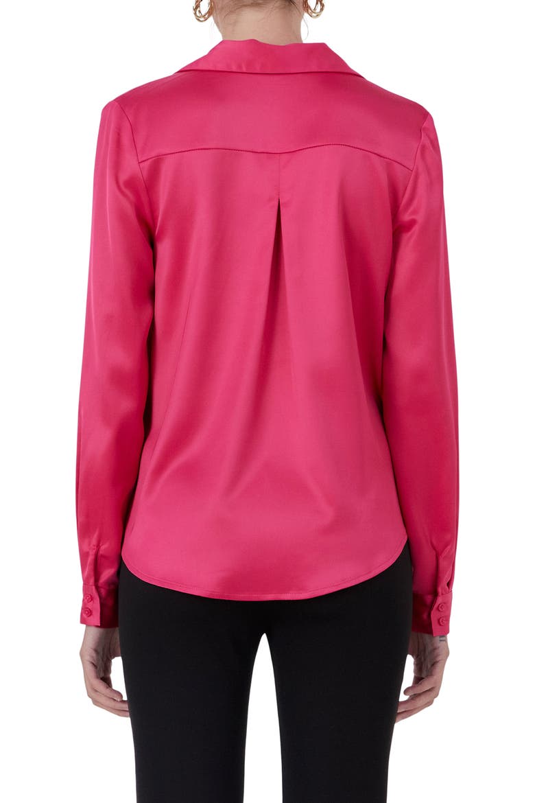 Satin Wrap Shirt, Alternate, color, MAGENTA