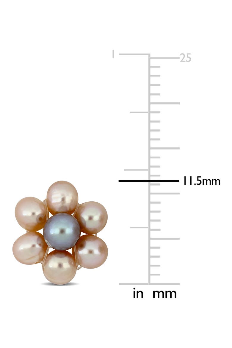 Floral Cultured Pearl Stud Earrings, Alternate, color, PINK