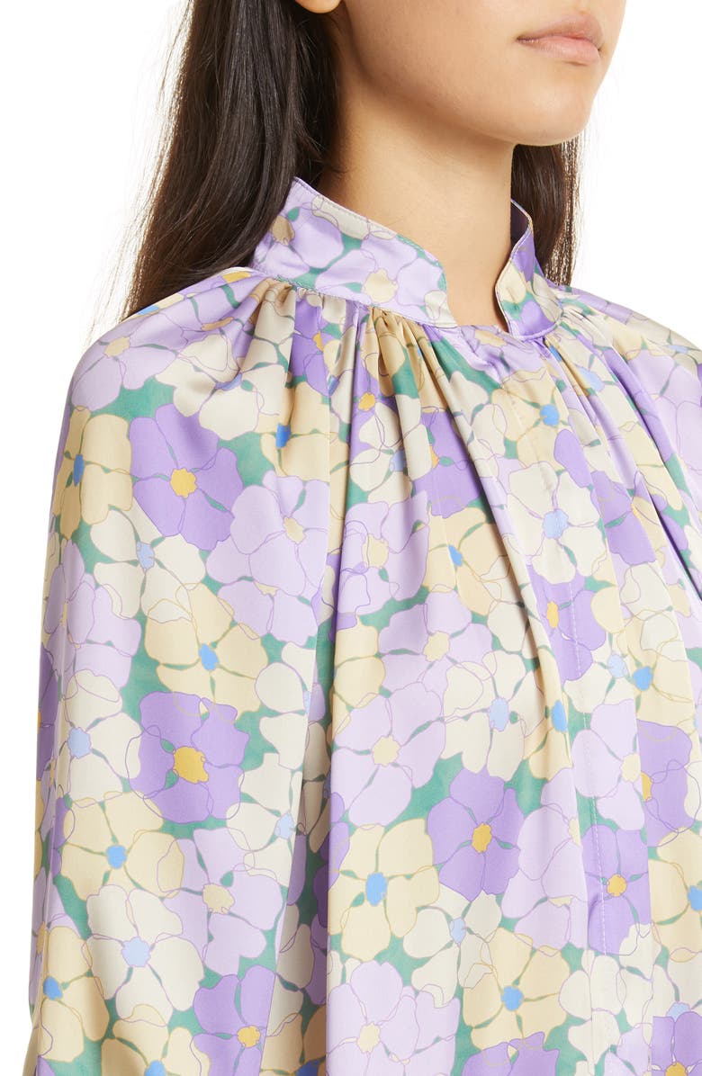 Smythe Floral Gathered Blouse, Alternate, color, 