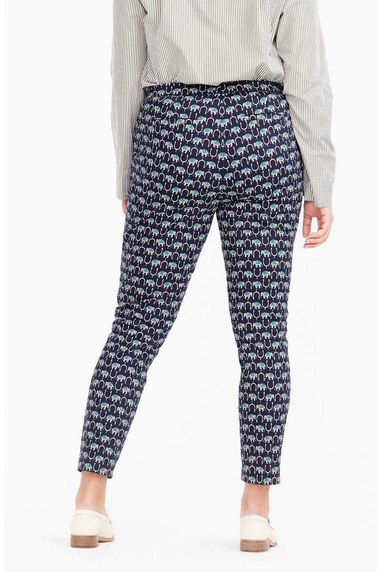 Martie Elephant Print Slim Crop Pants, Alternate, color, BRIGHT NAVY