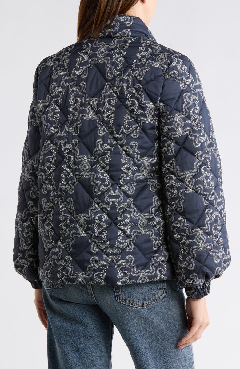 Hutch Griffith Diamond Quilted Jacket, Alternate, color, Navy/ Ivory Stitched Rodeo