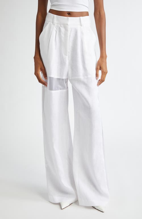 ISRAELLA KOBLA Hazey Wide Leg Linen Pants in White 