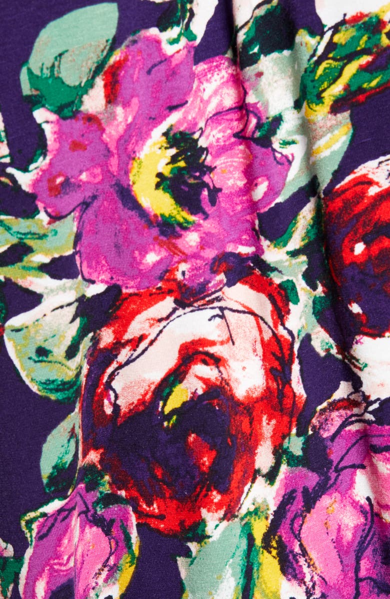 Loveappella Loveapella Floral Off the Shoulder Top, Alternate, color, Azalea/ Plum