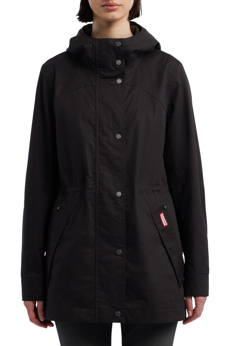 Hunter Adela Classic Waterproof Rain Jacket, Main, color, Black