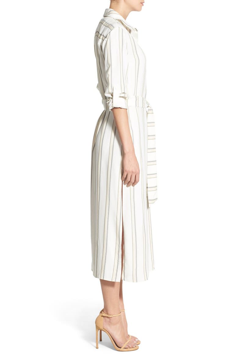 Stripe Midi Shirtdress, Alternate, color, IVORY MENSWEAR STRIPE