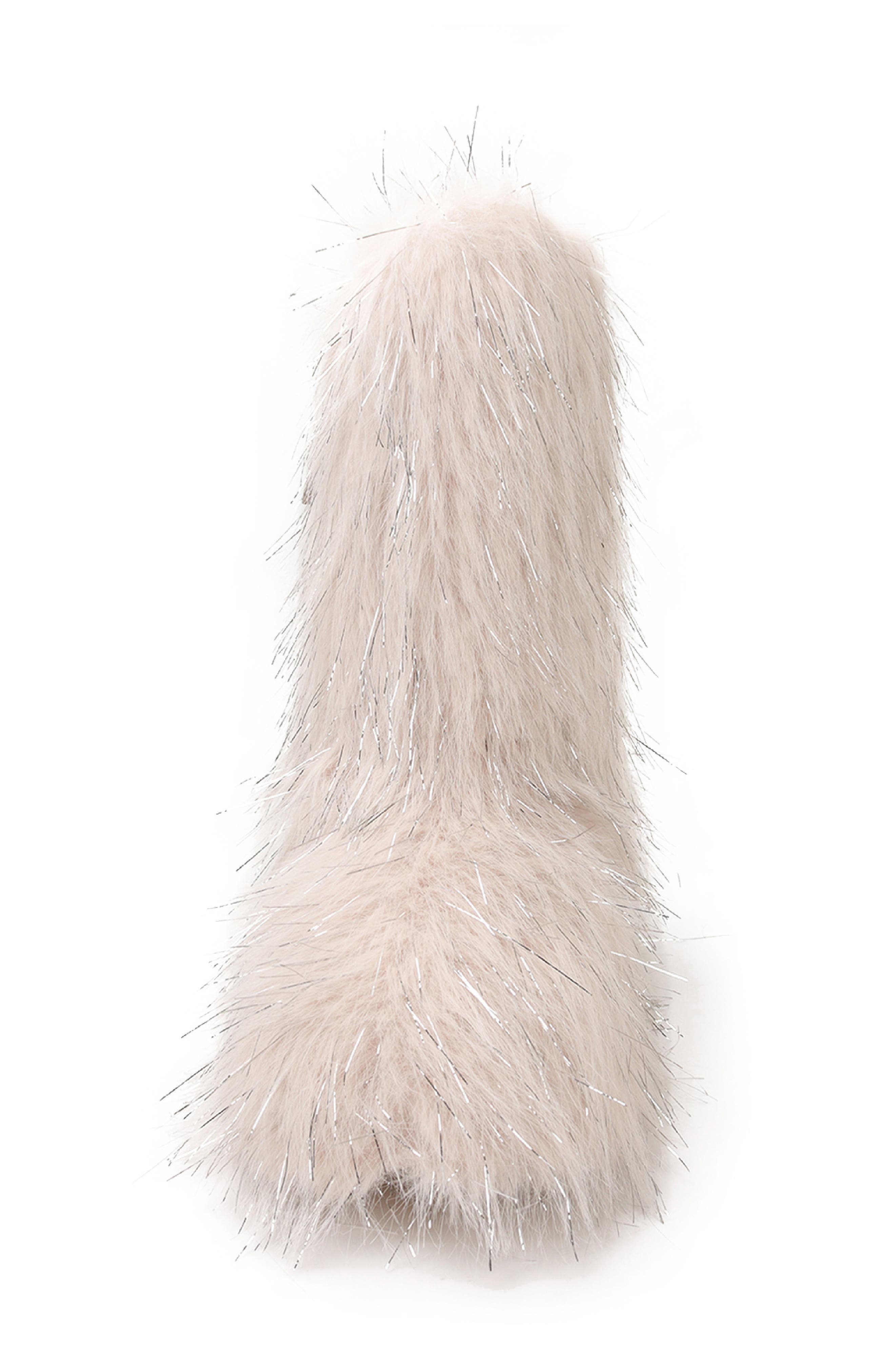 Fuzzy Faux Fur Boot, Alternate, color, BEIGE