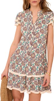 MINT VELVET Soft Petal Ruffle Mini Dress