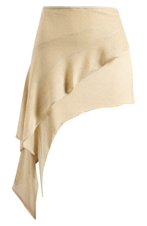 Lioness Palisade Layered Asymmetric Miniskirt In Oyster