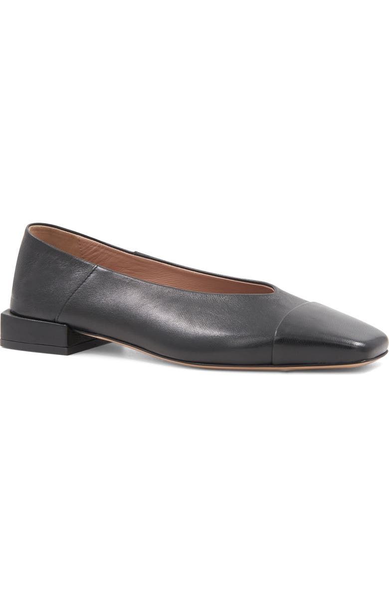 Bruno Magli Patria Square Toe Flat, Main, color, Black/ Black