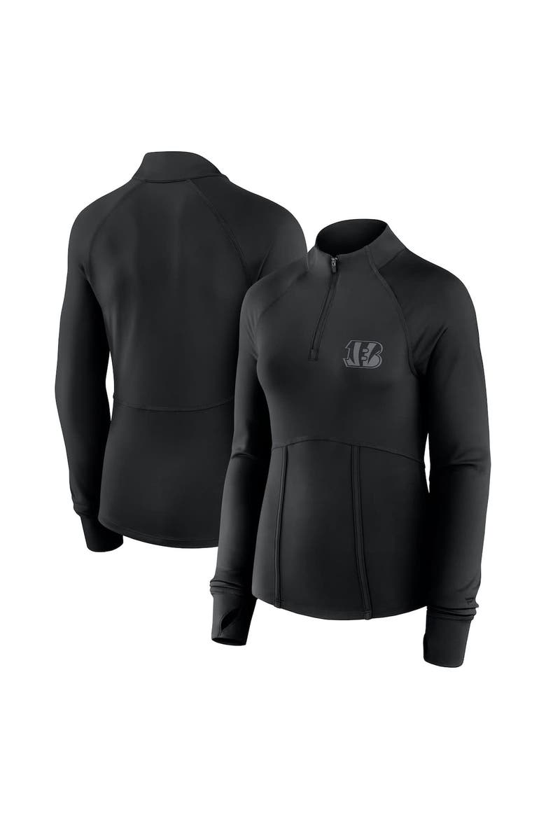 Women's Fanatics  Black Cincinnati Bengals Elements Raglan Quarter-Zip Jacket, Alternate, color, Black