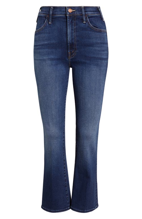 Mother Lil' Hustler Frayed Ankle Bootcut Jeans In Blue