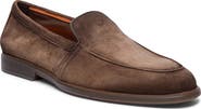 Santoni Suede Apron Toe Loafer