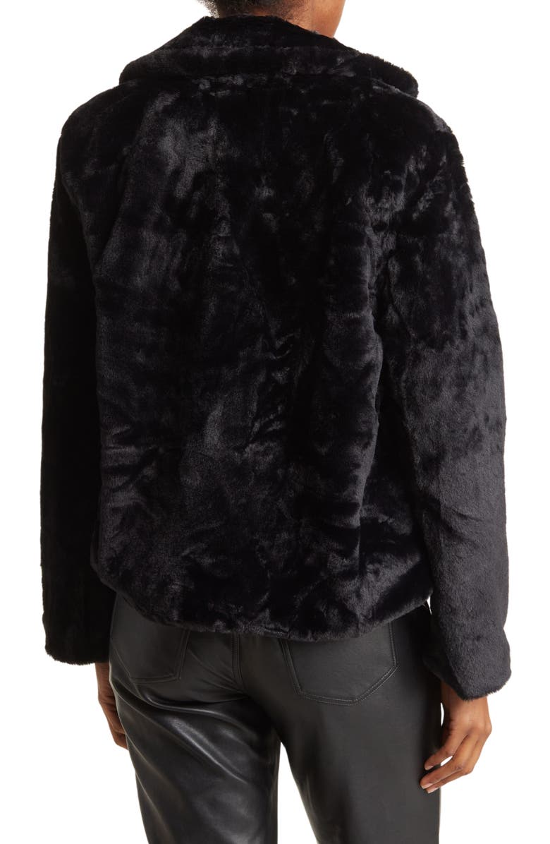 Love Tree Faux Fur Notch Collar Jacket, Alternate, color, 