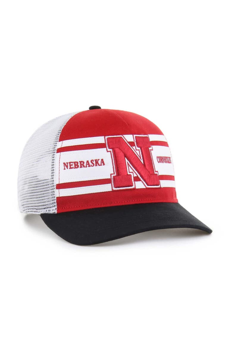 '47 Youth '47 Scarlet/Black Nebraska Huskers Super Stripe Hitch Adjustable Trucker Hat, Alternate, color, Scarlet