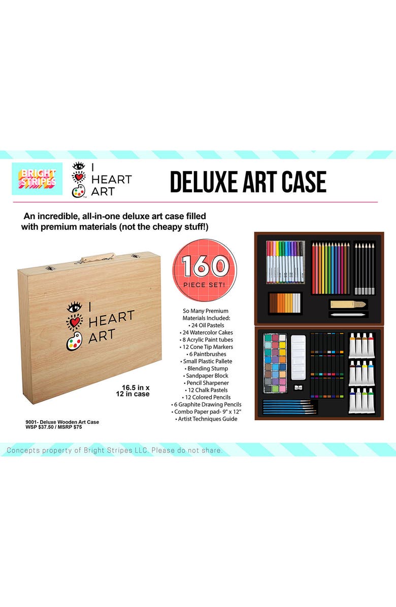 BRIGHT STRIPES Wooden Artist Case Deluxe Set, Alternate, color, Multi