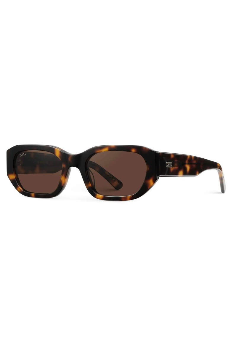 London - 54mm Rectangular Polarized Sunglasses, Alternate, color, Tortoise