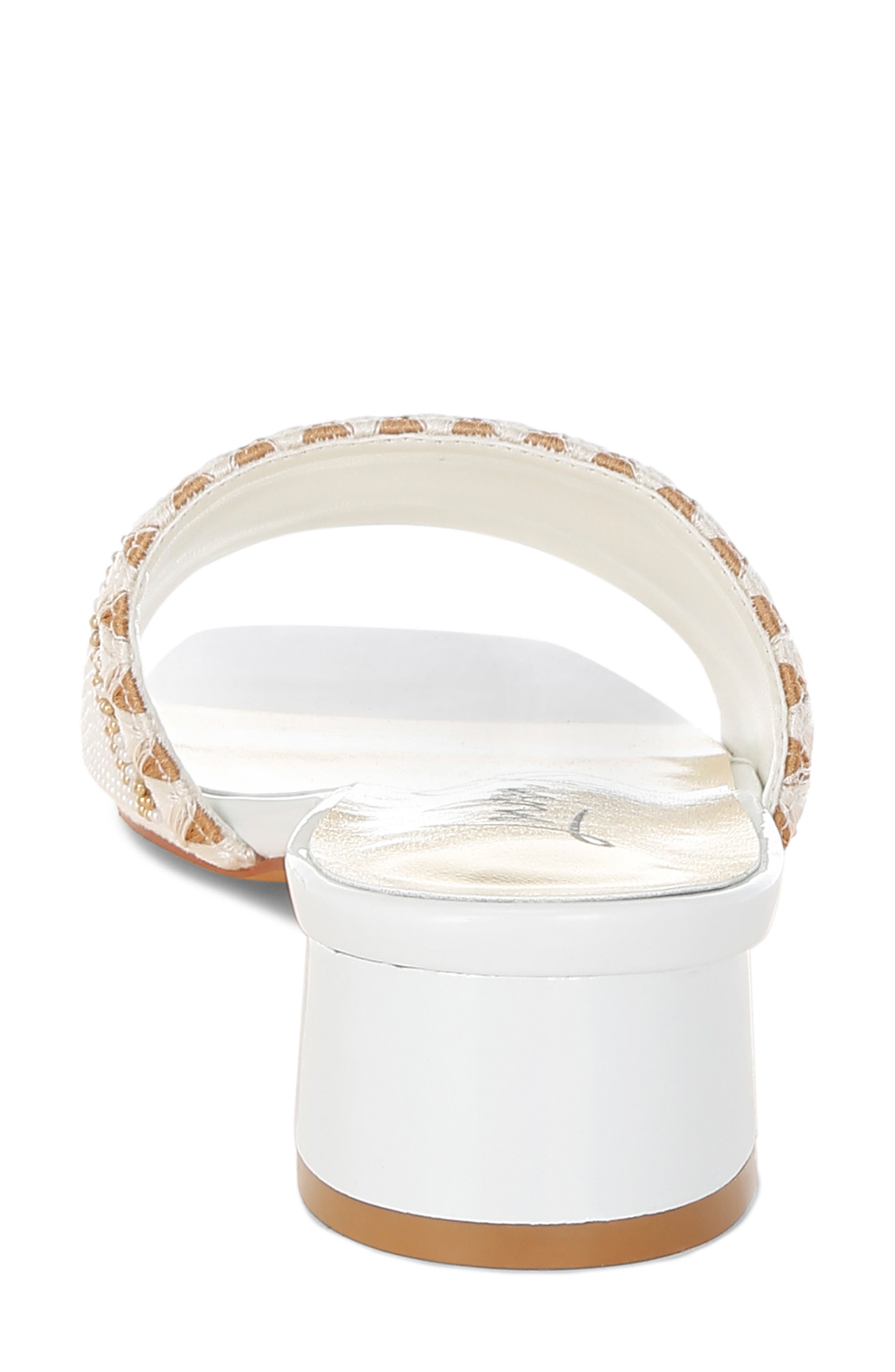 LONDON RAG Vacay Babe Lake Como Beaded Slide Sandal, Alternate, color, Off White