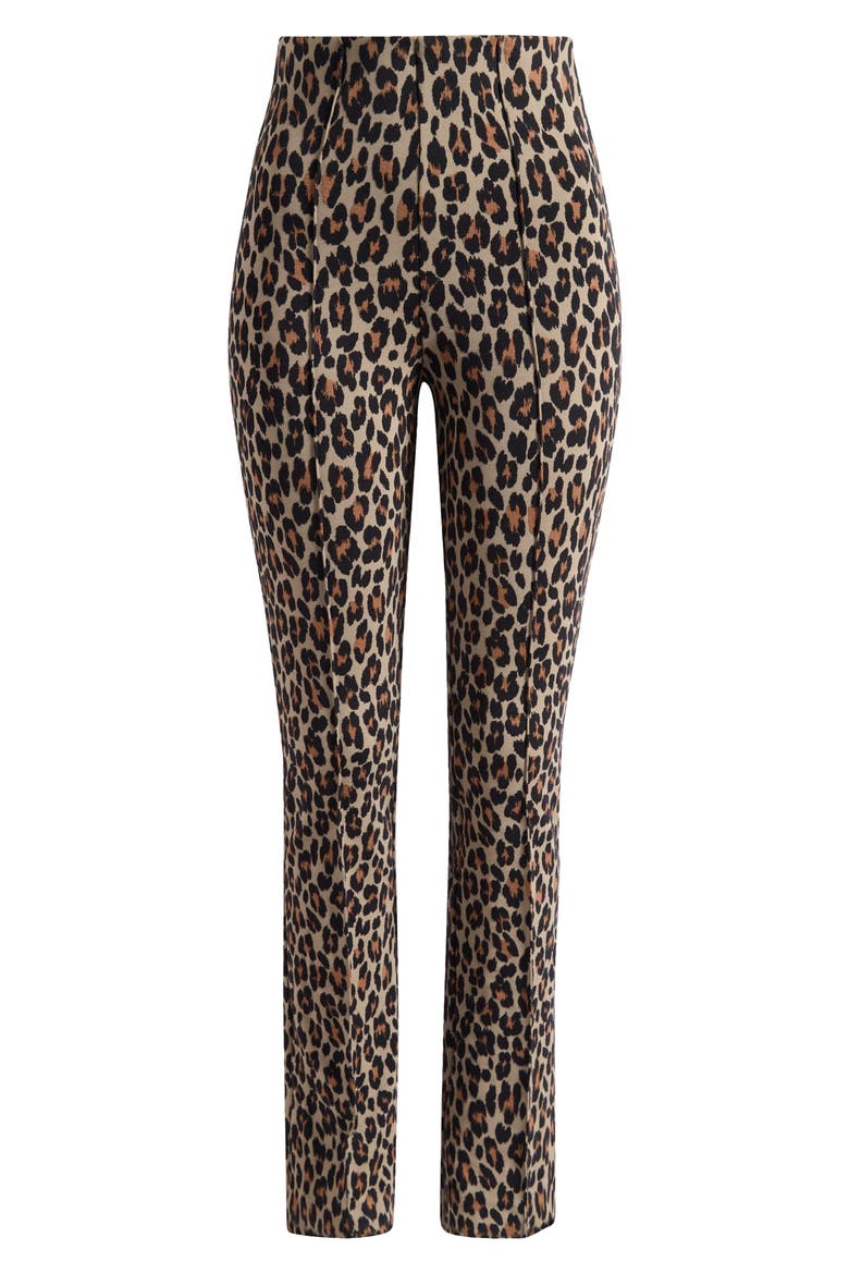 Leopard Print Ponte Pants, Alternate, color, BROWN