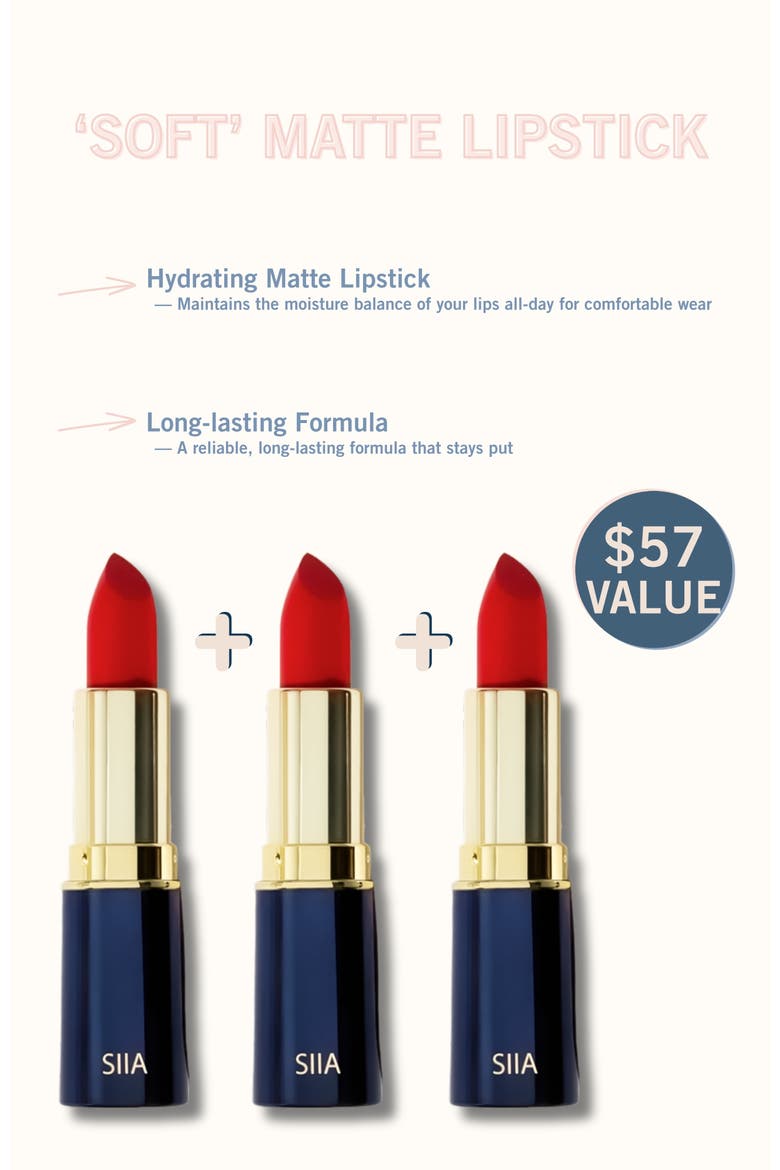 3-Pc. Matte Lip Trio Set, Alternate, color, M 255 forbidden orange