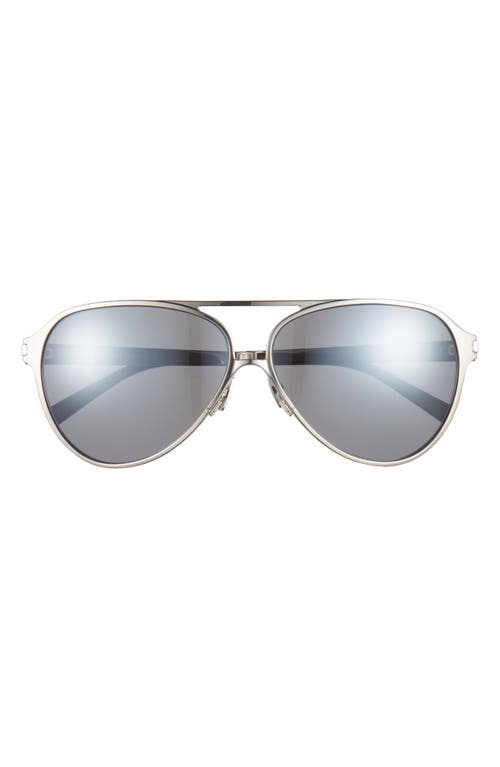 Saint Laurent Aviator Sunglasses In Silver