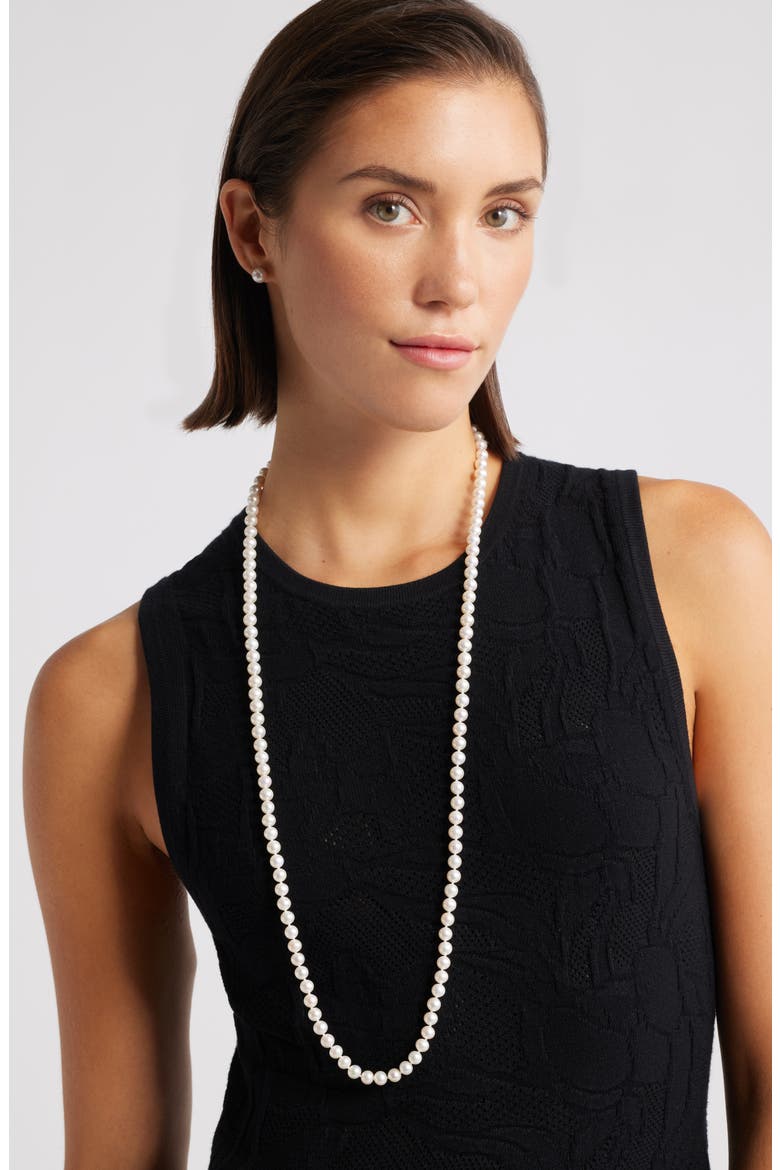Freshwater Pearl Necklace, Alternate, color, WHITE- 14K WHITE GOLD