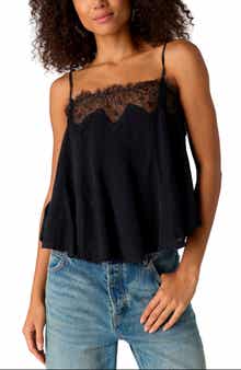 Make Me Yours Eyelash Satin Lace Camisole