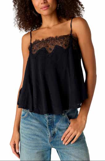Make Me Yours Eyelash Satin Lace Camisole