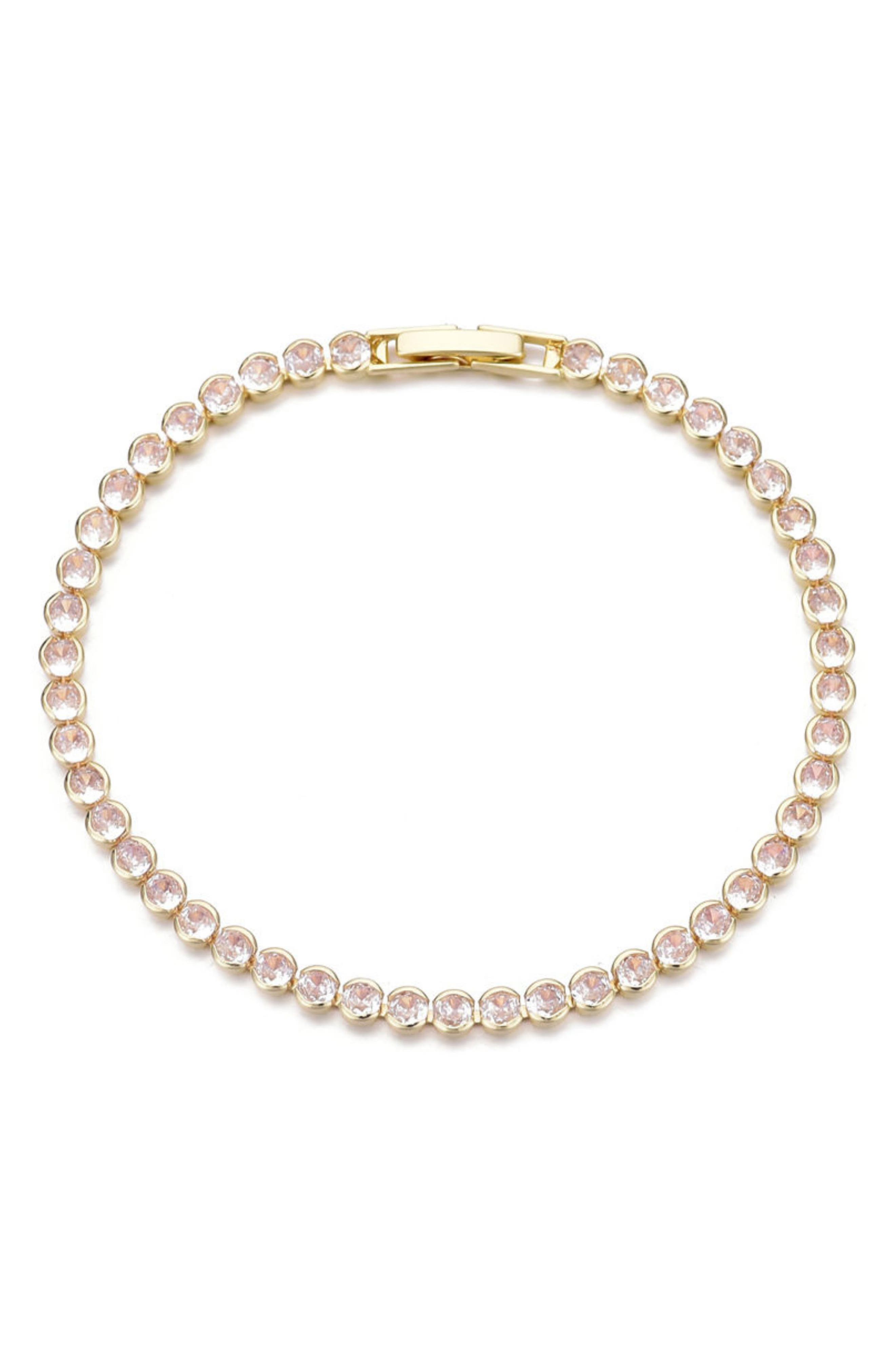 Adornia Bezel Crystal Tennis Bracelet