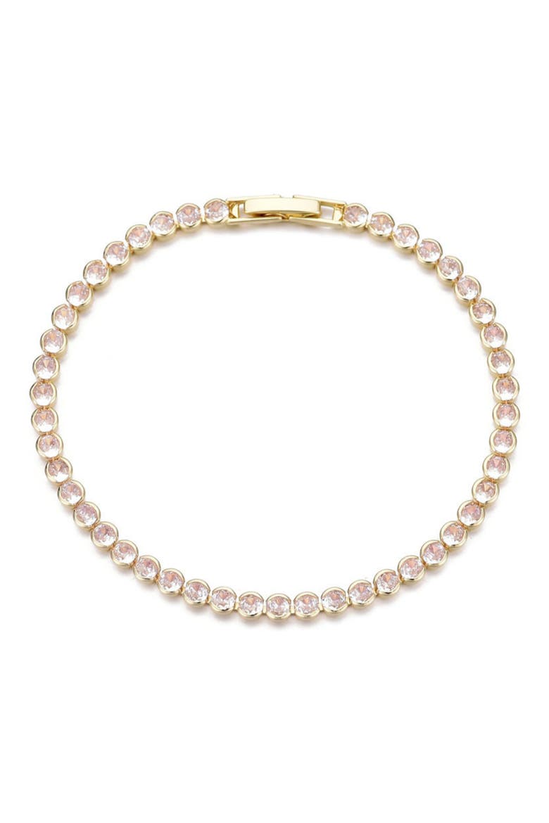 Bezel Crystal Tennis Bracelet, Main, color, GOLD