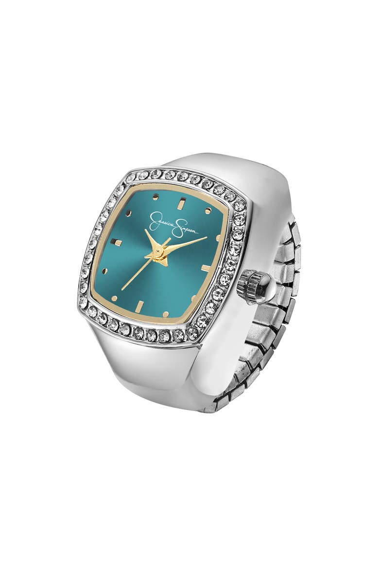 Crystal Quartz Ring Watch, 20mm, Main, color, SILVER