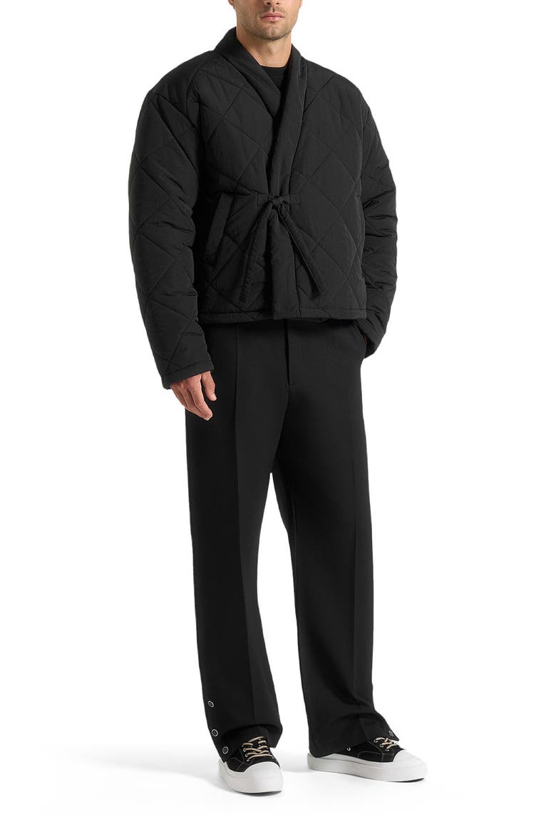 Emil Quilted Wrap Puffer Jacket, Alternate, color, Black