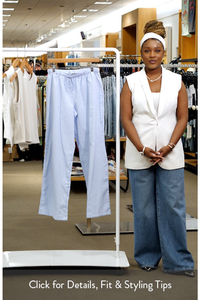 Stripe Cotton Blend Drawstring Pants video