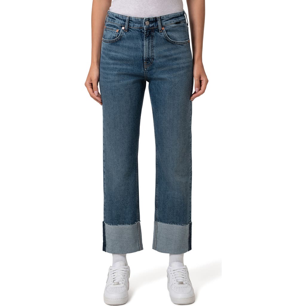 Mavi Jeans Savannah Cuff High Waist Raw Hem Wide Leg Jeans In Shaded Classic Blue