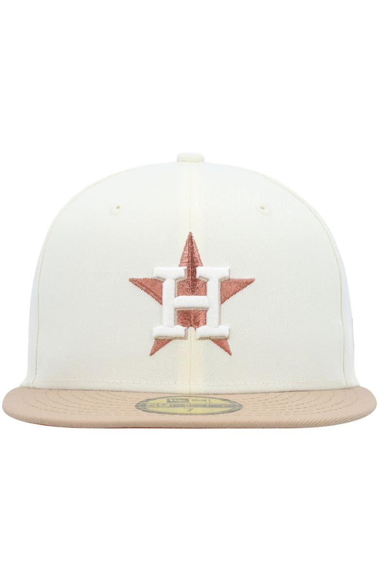 New Era Men's New Era Cream Houston Astros Chrome Camel Rust Undervisor 59FIFTY Fitted Hat, Alternate, color, 