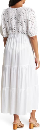 Tiered Short Sleeve Maxi Dress