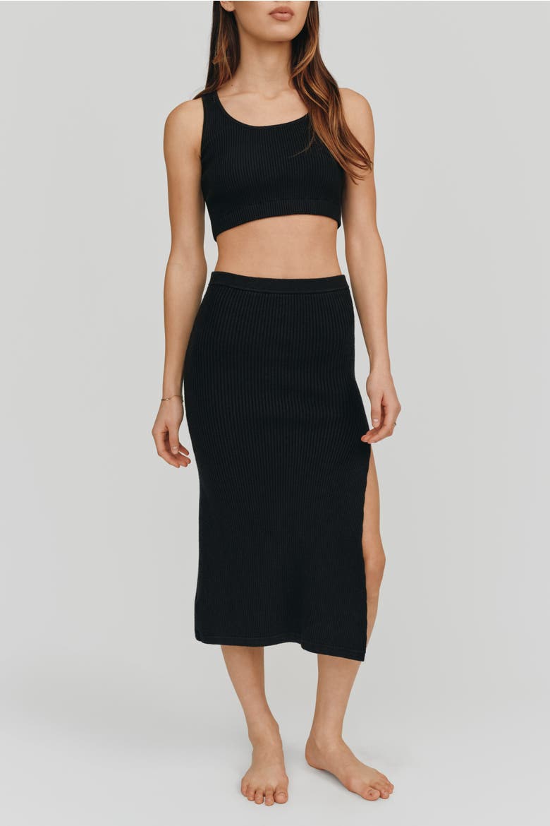 Bardot Skirt, Alternate, color, Black