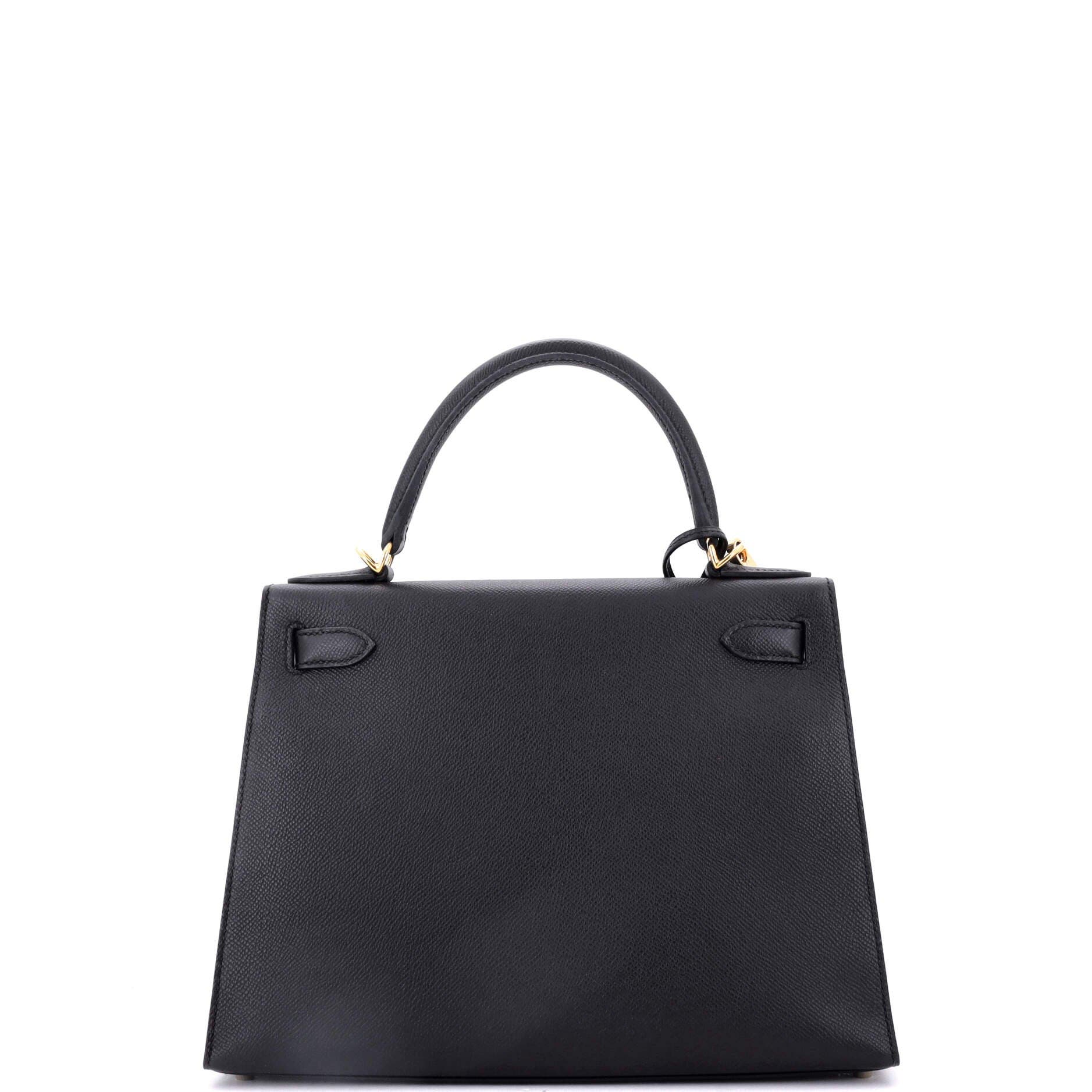 Pre-Owned Hermes Kelly Handbag Black Epsom with Gold Hardware 28, Alternate, color, 