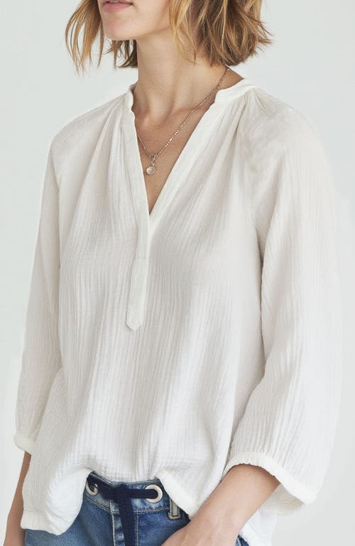 Ocean + Main Ocean+main Gauze Top In White