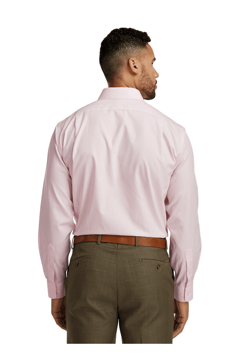 Non-iron Cotton Pinpoint Solid Point Collar Dress Shirt, Alternate, color, Pink