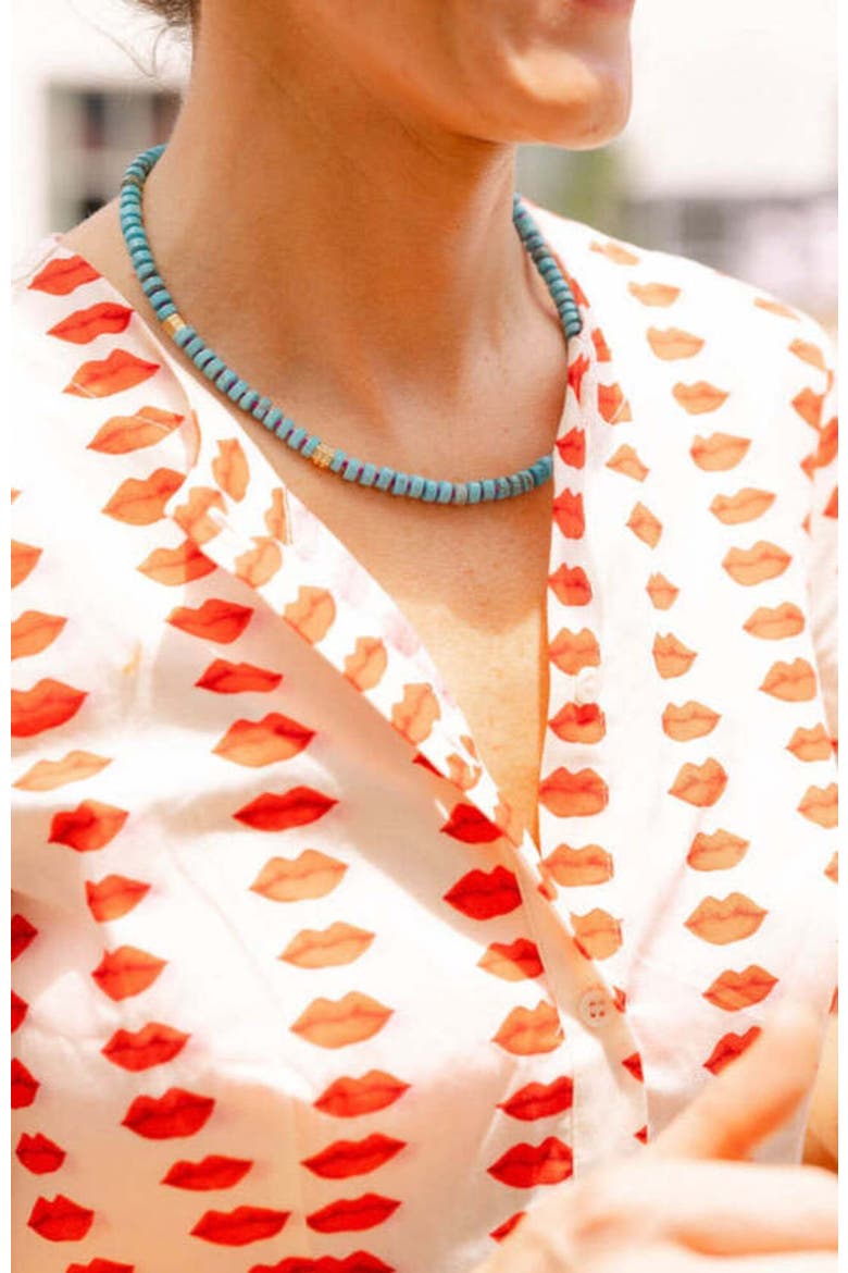 All You Need is Love Gemstone Turquoise Necklace, Alternate, color, Blue