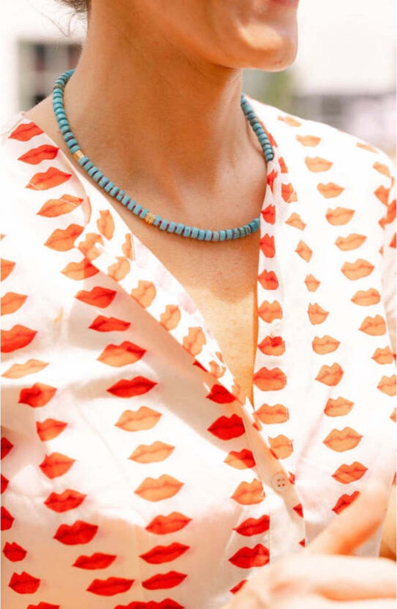 Erin McDermott Jewelry All You Need is Love Gemstone Turquoise Necklace, Alternate, color, 