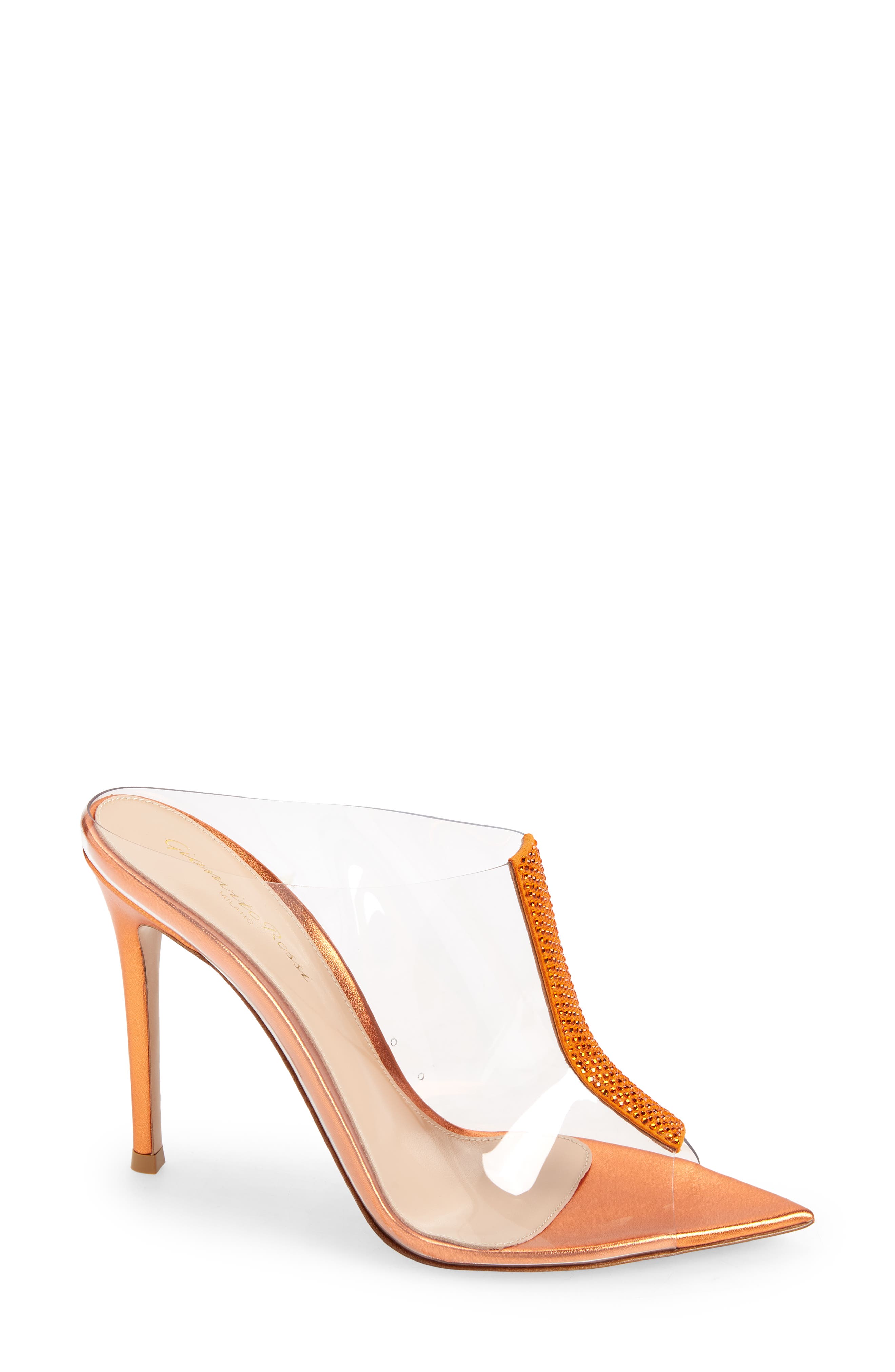 Gianvito Rossi Trapst Transparent Pointed Toe Mule, Main, color, 