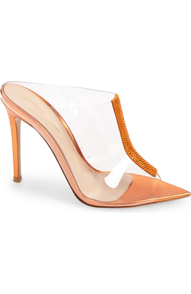 Gianvito Rossi Trapst Transparent Pointed Toe Mule, Main, color,