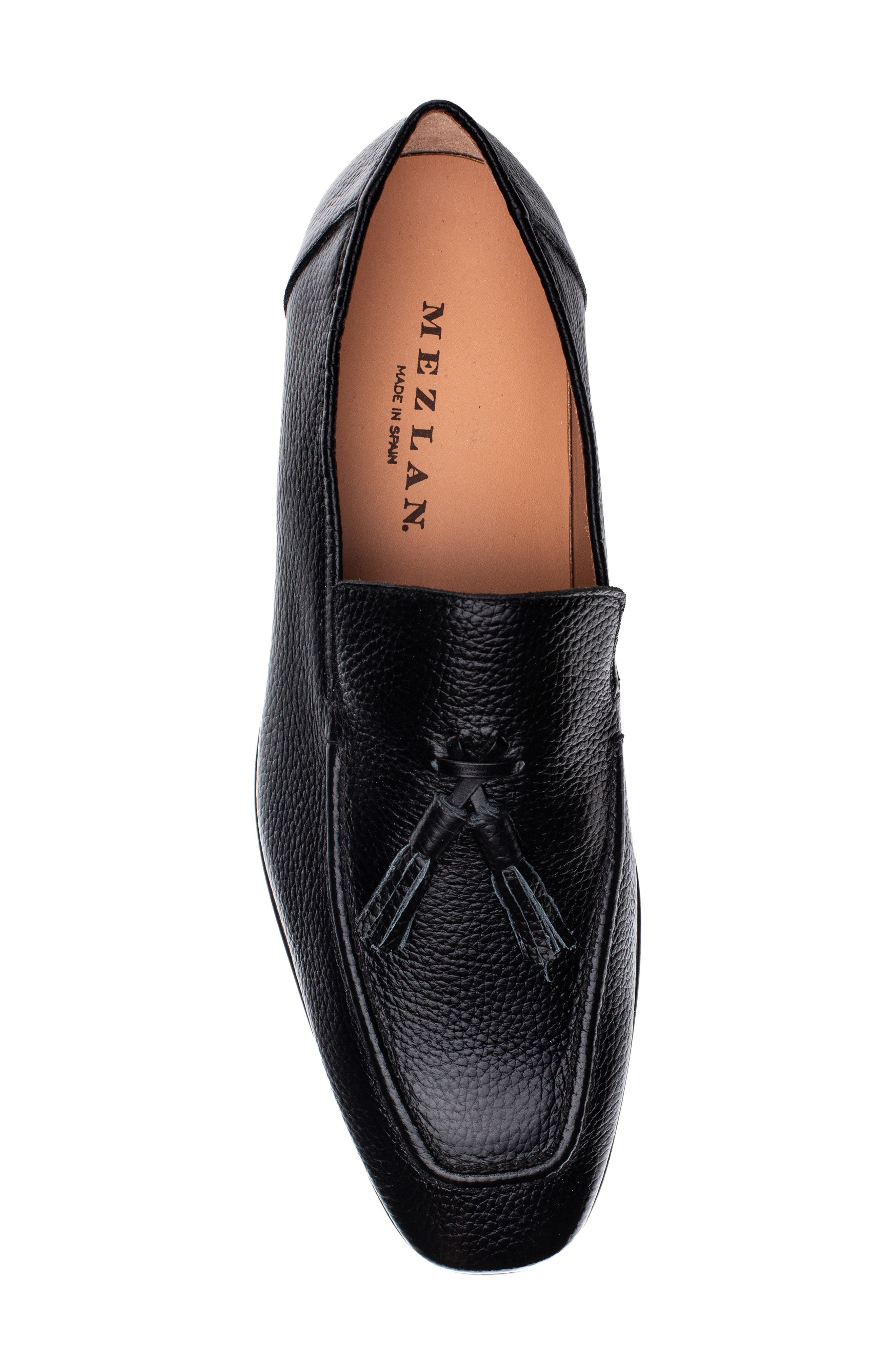Tassel Leather Loafer, Alternate, color, BLACK