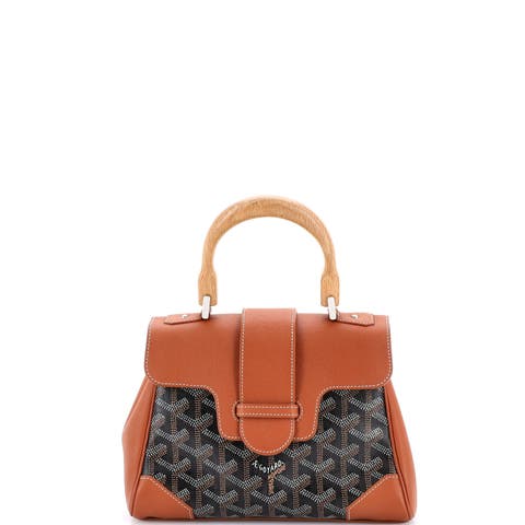 Saigon Top Handle Bag Coated Canvas with Leather Mini