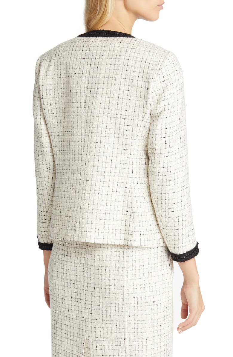 Anne Klein Fringe Tweed Jacket, Alternate, color,