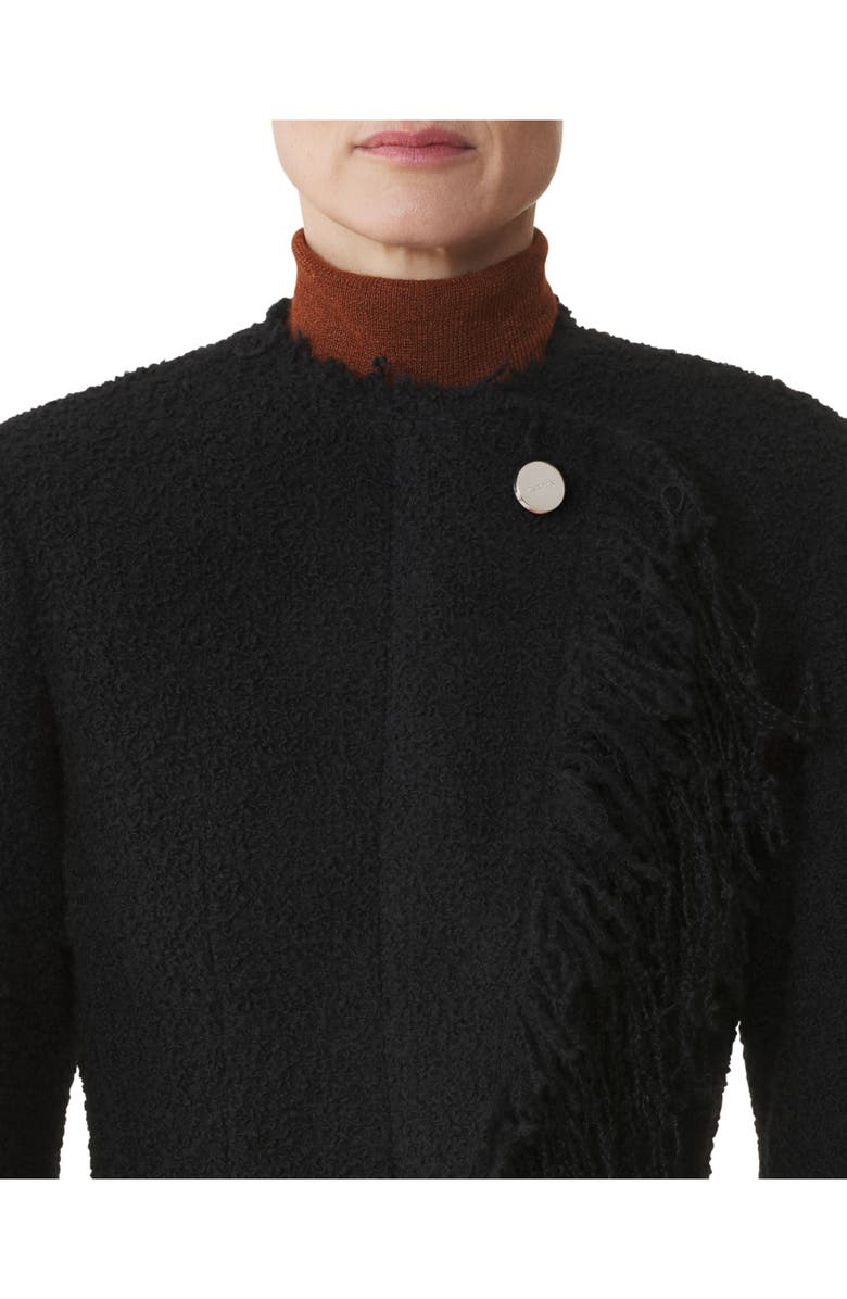 Lanvin Asymmetrical Jacket In Bouclé Wool, Alternate, color, Black
