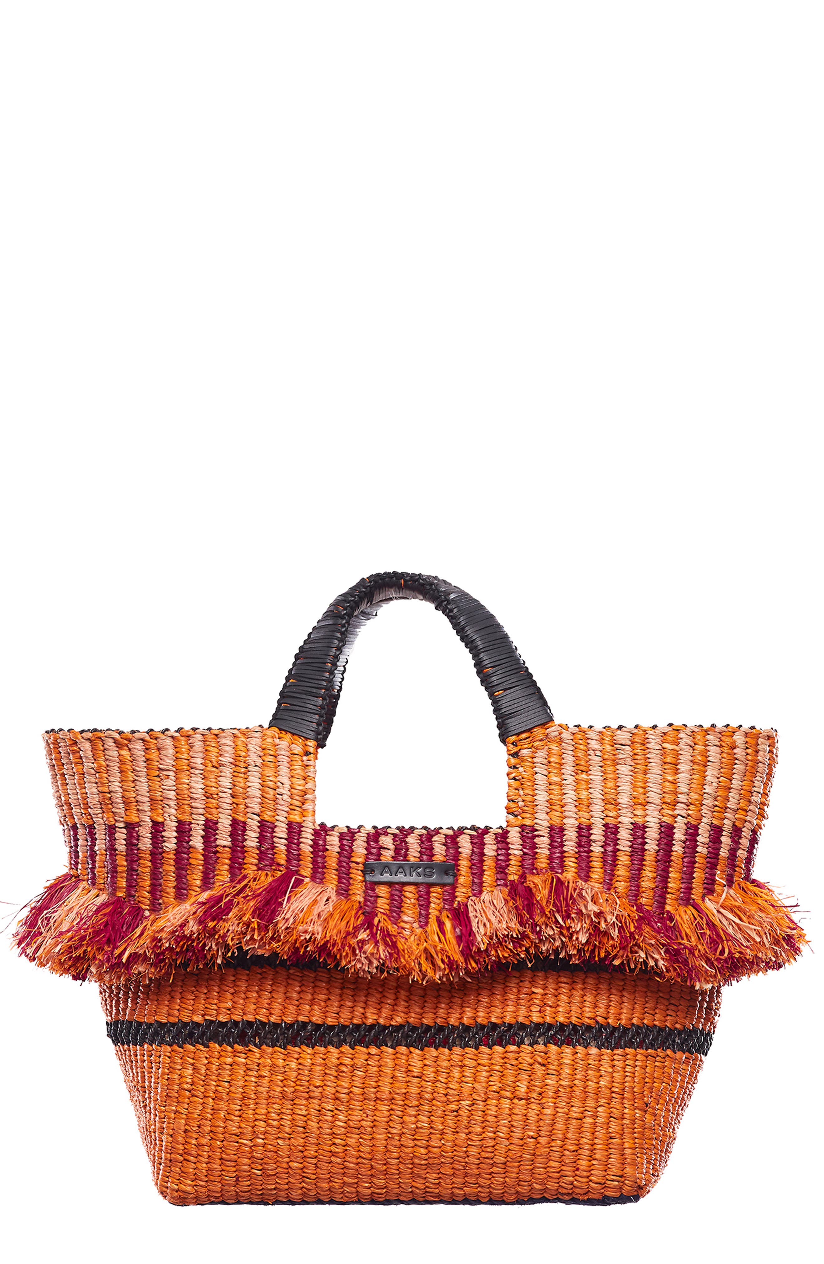 A A K S AAKS Baba Berry Raffia Tote, Main, color, 