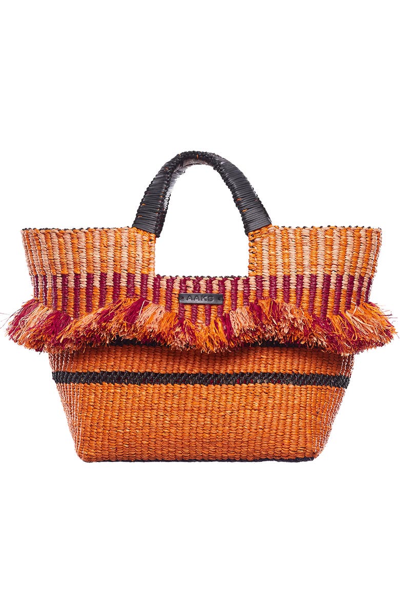 A A K S AAKS Baba Berry Raffia Tote, Main, color,