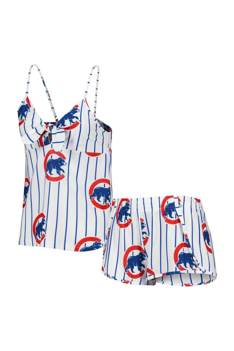 Women's Concepts Sport White Chicago Cubs Reel Allover Print Tank Top & Shorts Sleep Set, Main, color, White